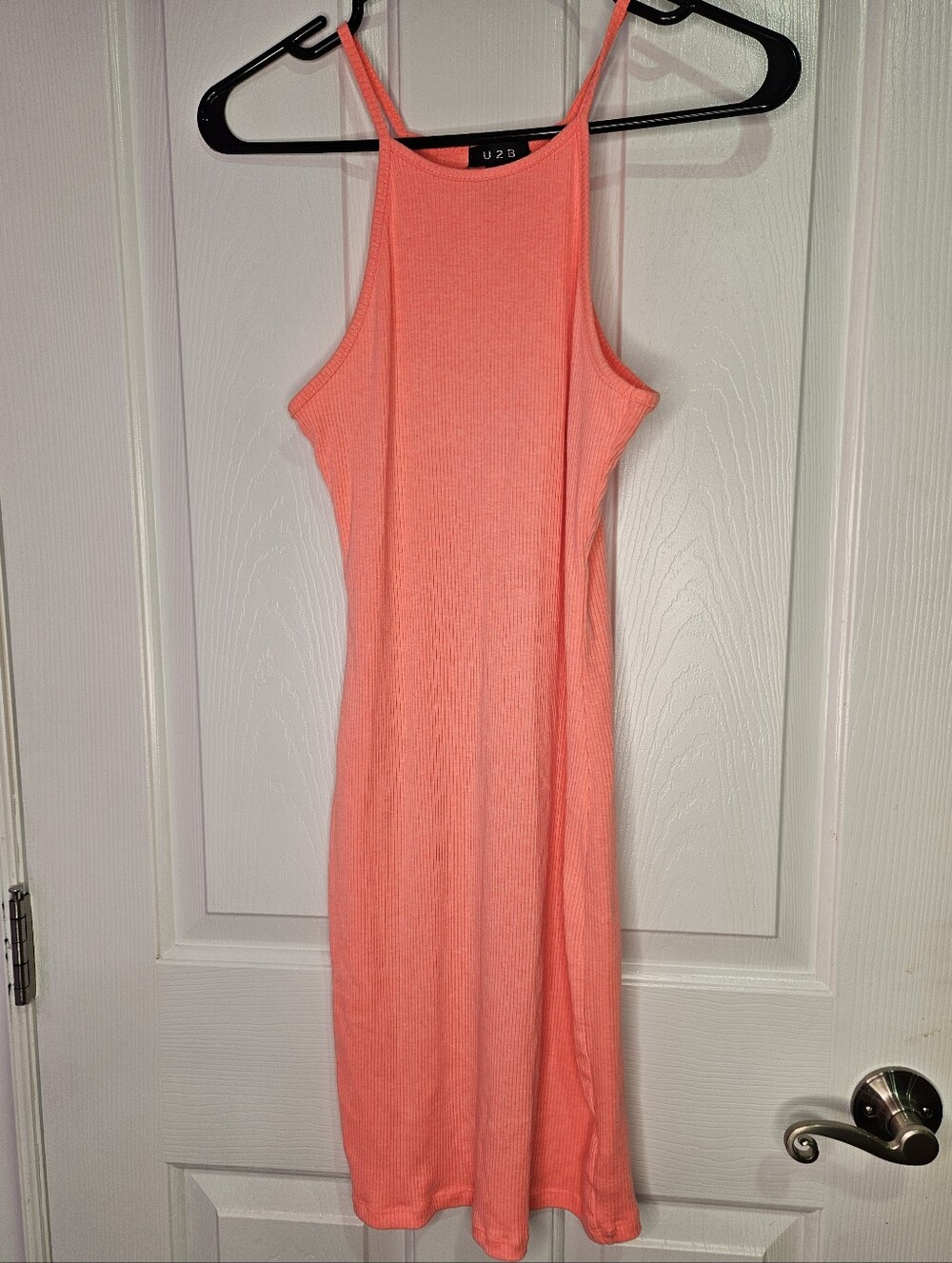 Neon Ribbed Dress, Medium - Picture 3 of 8